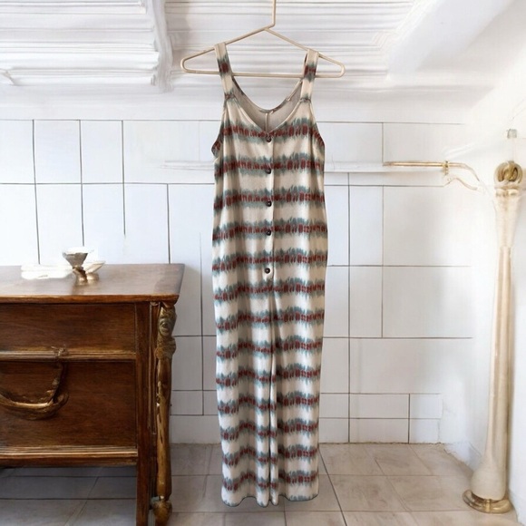 Monteau LA Tie-Dye Jumpsuit – Breezy Boho Chic Romper Beachy retro - Picture 1 of 7